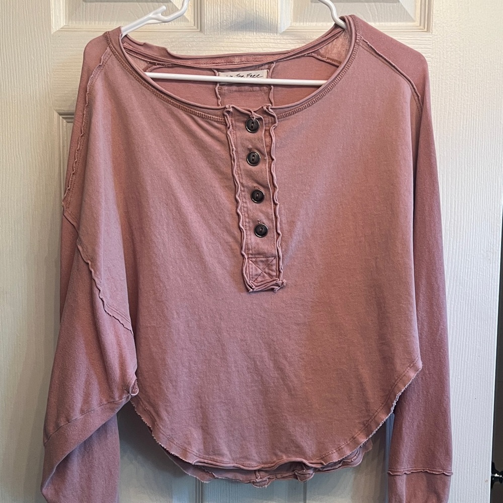 We The Free Mauve Long Sleeve Top